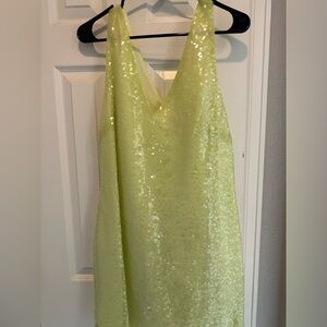 Light green sequins dress
